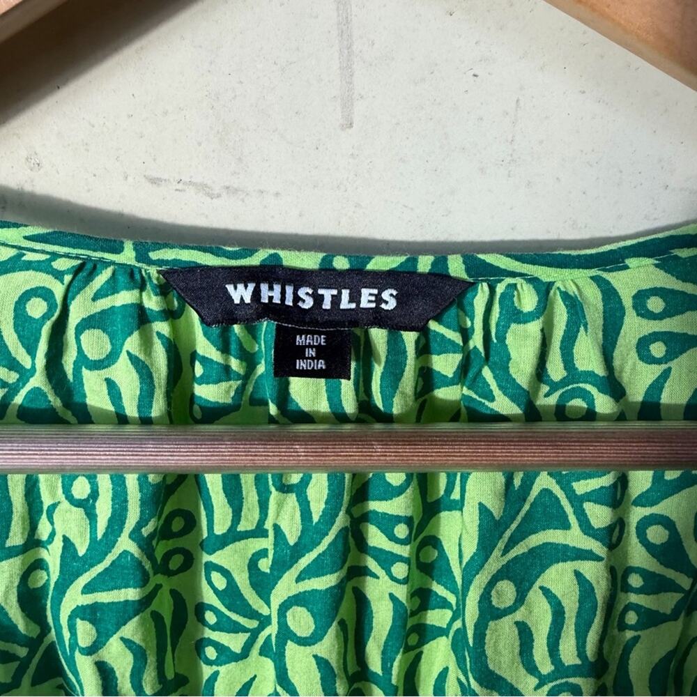 Whistles Green Climbing Vine Trapeze Midi Dress Size Large - Picture 12 of 12